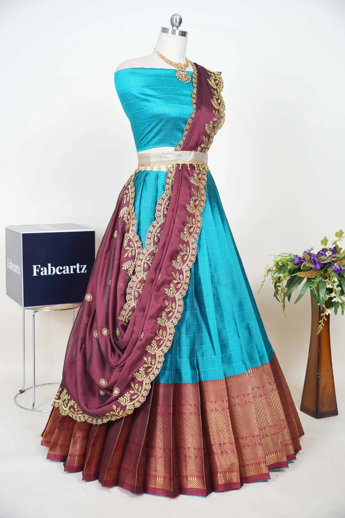 South Indian Festival Traditional Half Saree (Saraswati)