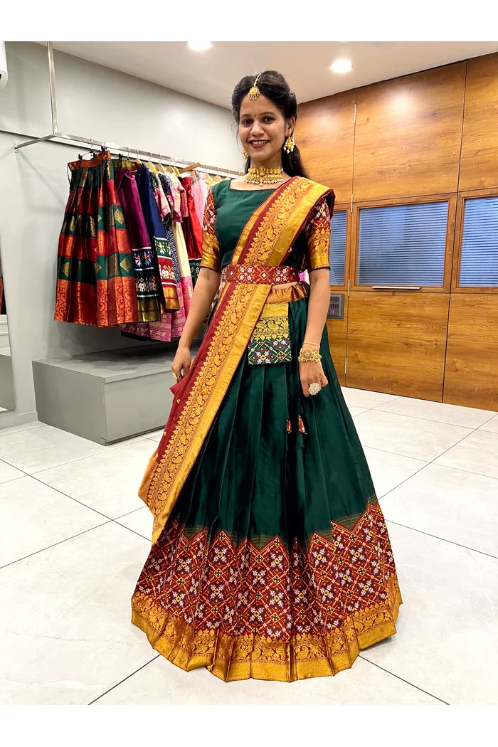 South Indian Festival Traditional Half Saree(Patola)