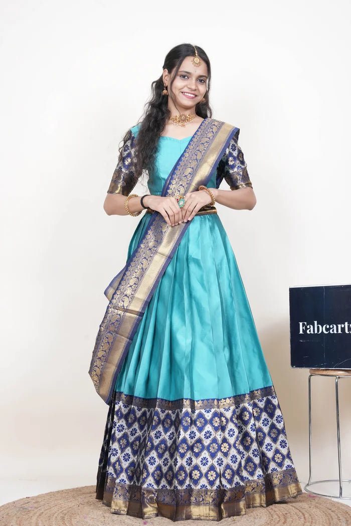 OnlinePattu South Indian Festival Traditional Half Saree