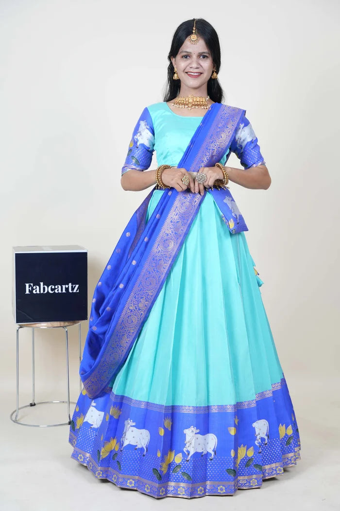 South Indian Festival Traditional Half Saree (KaamDhenu)