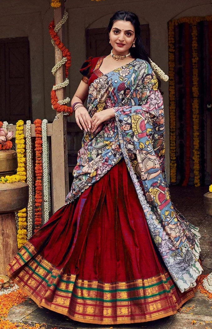 South Indian Festival Traditional Half Saree (Jugnoo)