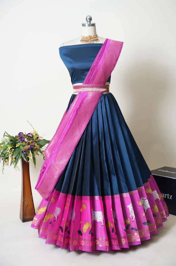 South Indian Festival Traditional Half Saree (KaamDhenu)