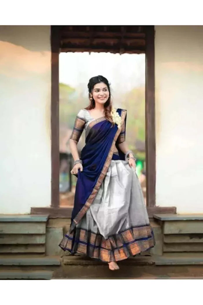 South Indian Festival Traditional Half Saree (YenuguPAttu)