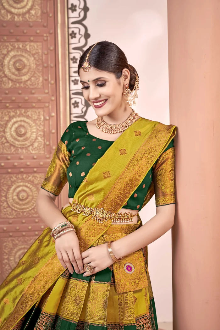 South Indian Festival Traditional Half Saree(Vishnu)