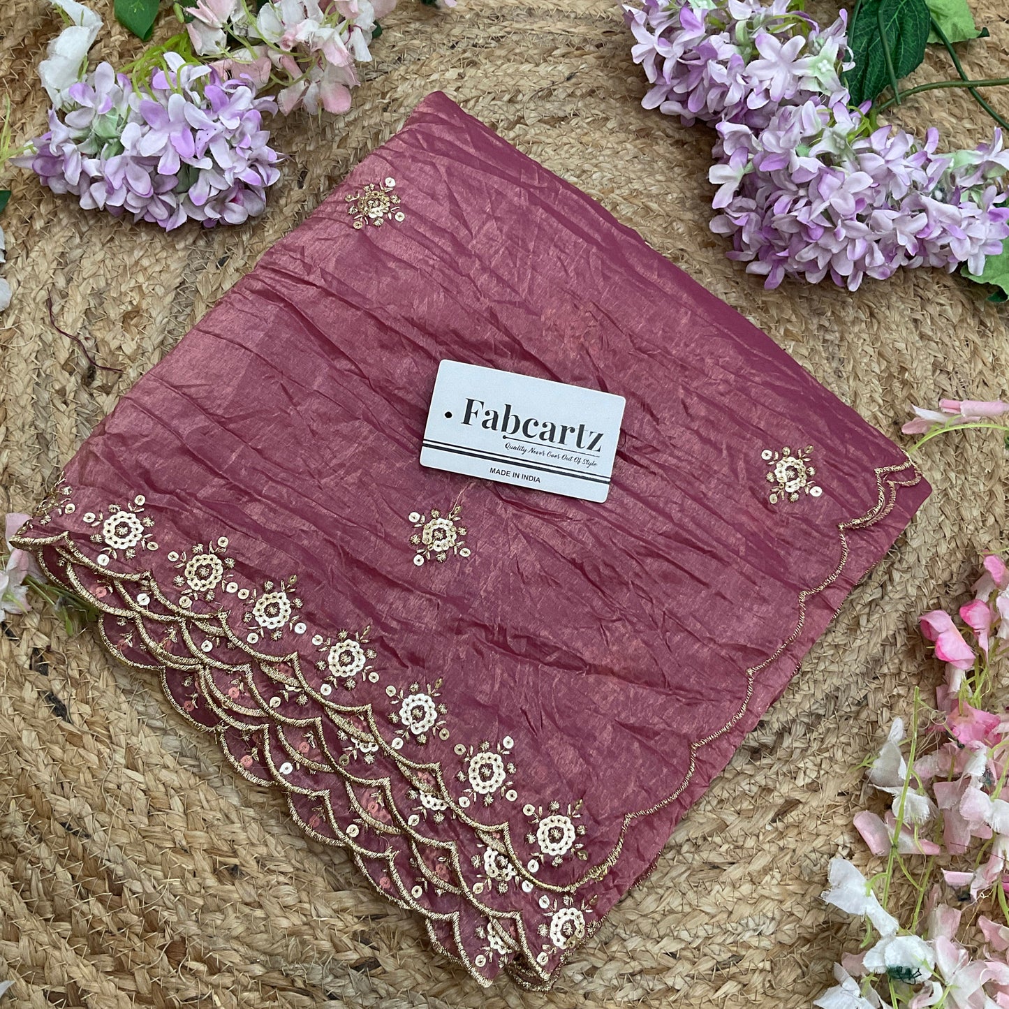 Beautiful Embroidery work & Gold Crush Dupatta for women | Only Dupatta Gold Crush Dup