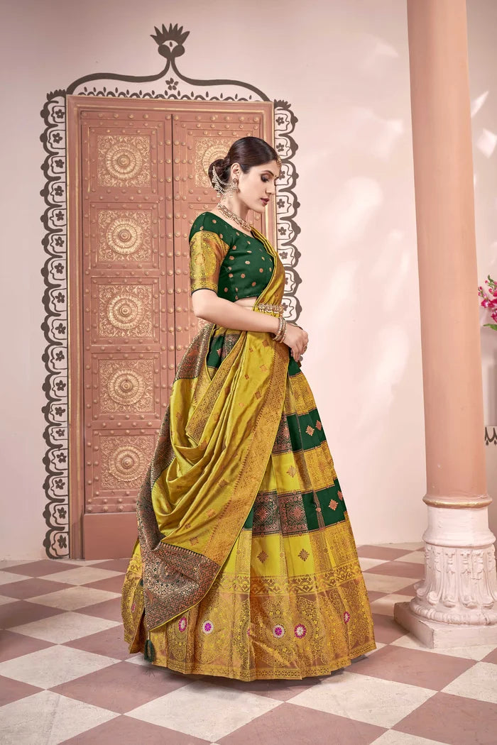 South Indian Festival Traditional Half Saree(Vishnu)