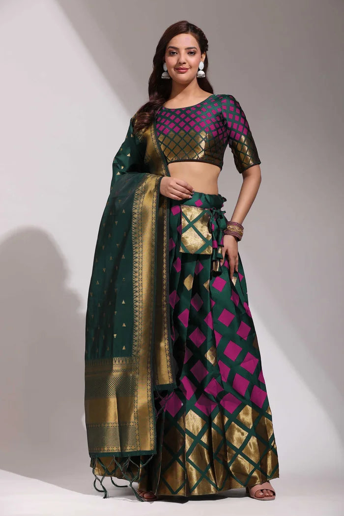 Multiverse Pattu South Indian Festival Traditional Half Saree