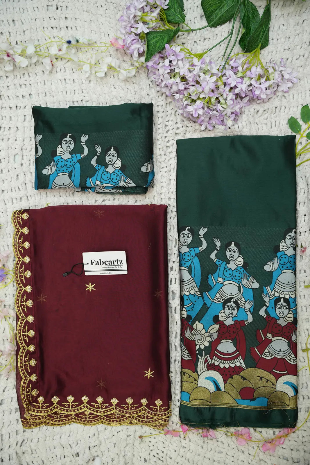 (Putrika) South Indian Festival Traditional Half Saree with Embroidered Blouse & Dupatta