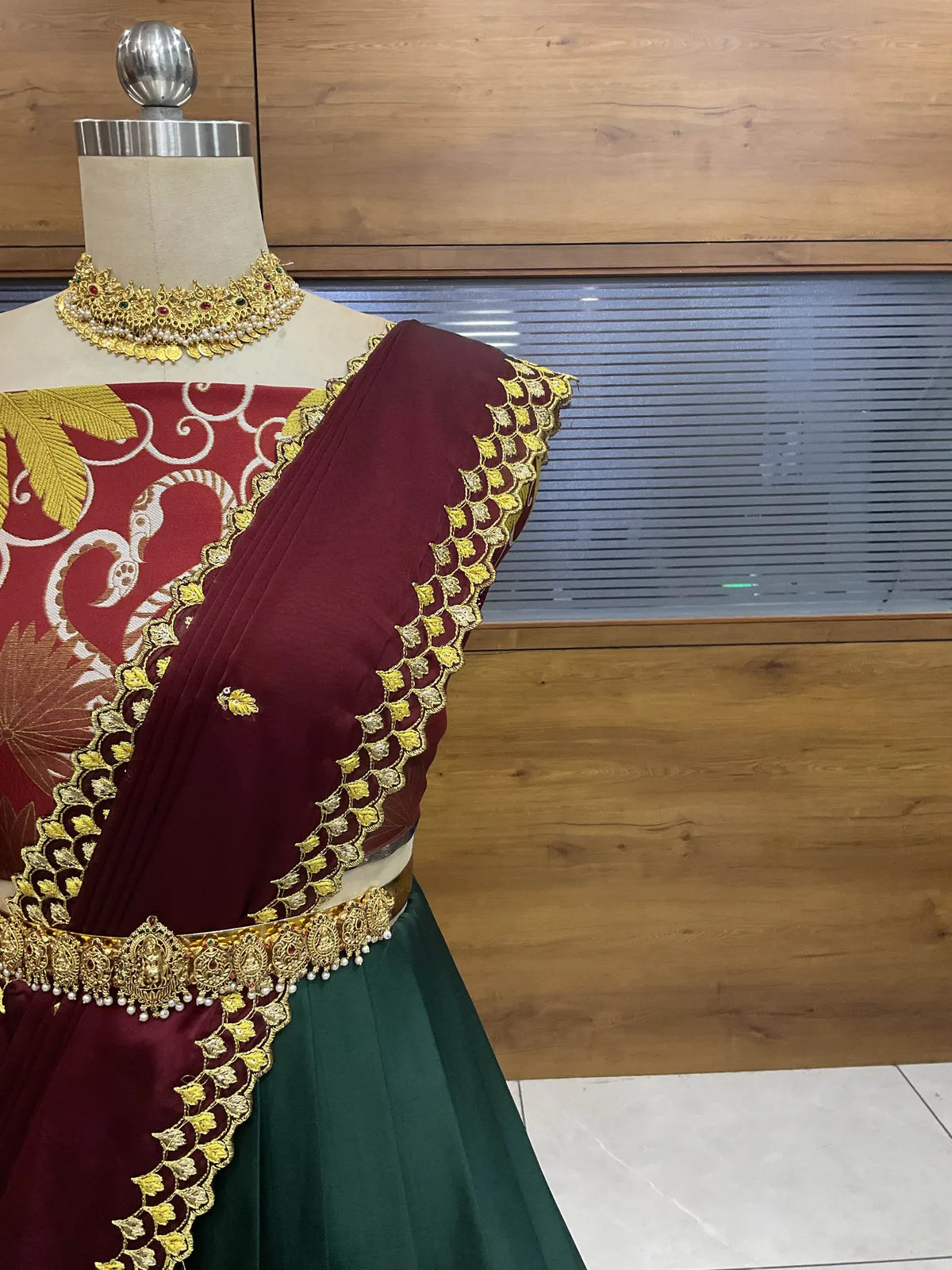 (HansRango) South Indian Festival Traditional Half Saree with Embroidered Blouse & Dupatta