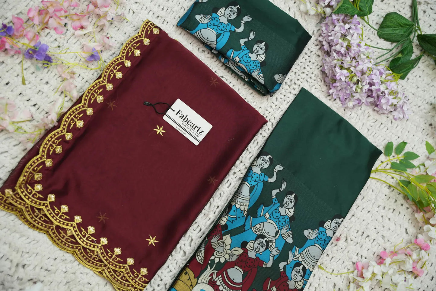 (Putrika) South Indian Festival Traditional Half Saree with Embroidered Blouse & Dupatta
