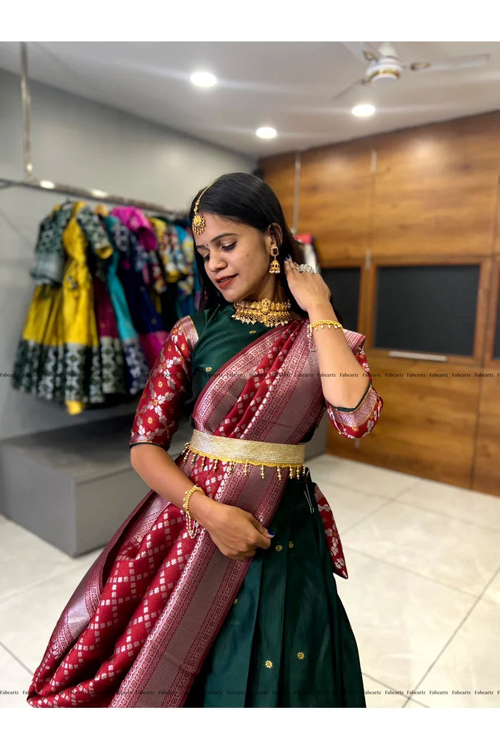 JanjalPAttu South Indian Festival Traditional Half Saree