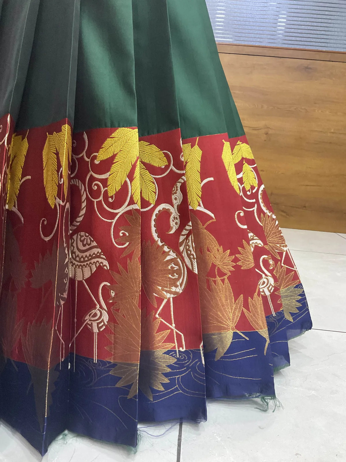 (HansRango) South Indian Festival Traditional Half Saree with Embroidered Blouse & Dupatta