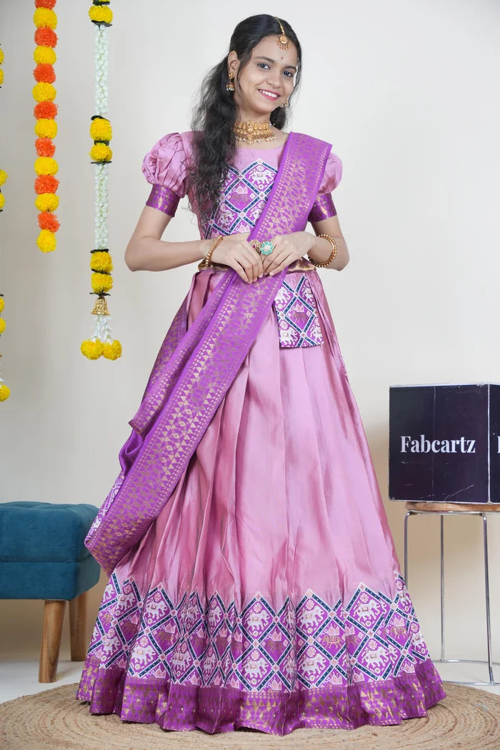 South Indian Festival Traditional Half Saree (GajjaPattu)