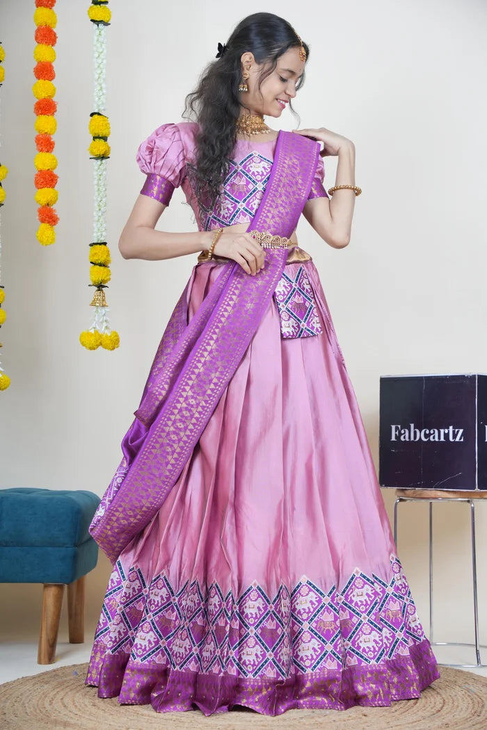 South Indian Festival Traditional Half Saree (GajjaPattu)