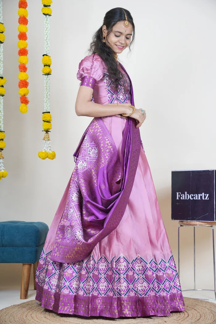 South Indian Festival Traditional Half Saree (GajjaPattu)