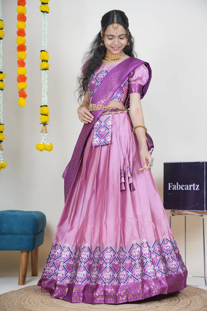 South Indian Festival Traditional Half Saree (GajjaPattu)