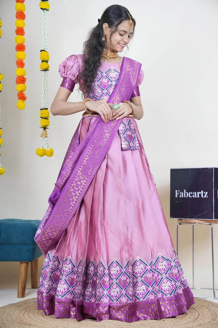 South Indian Festival Traditional Half Saree (GajjaPattu)