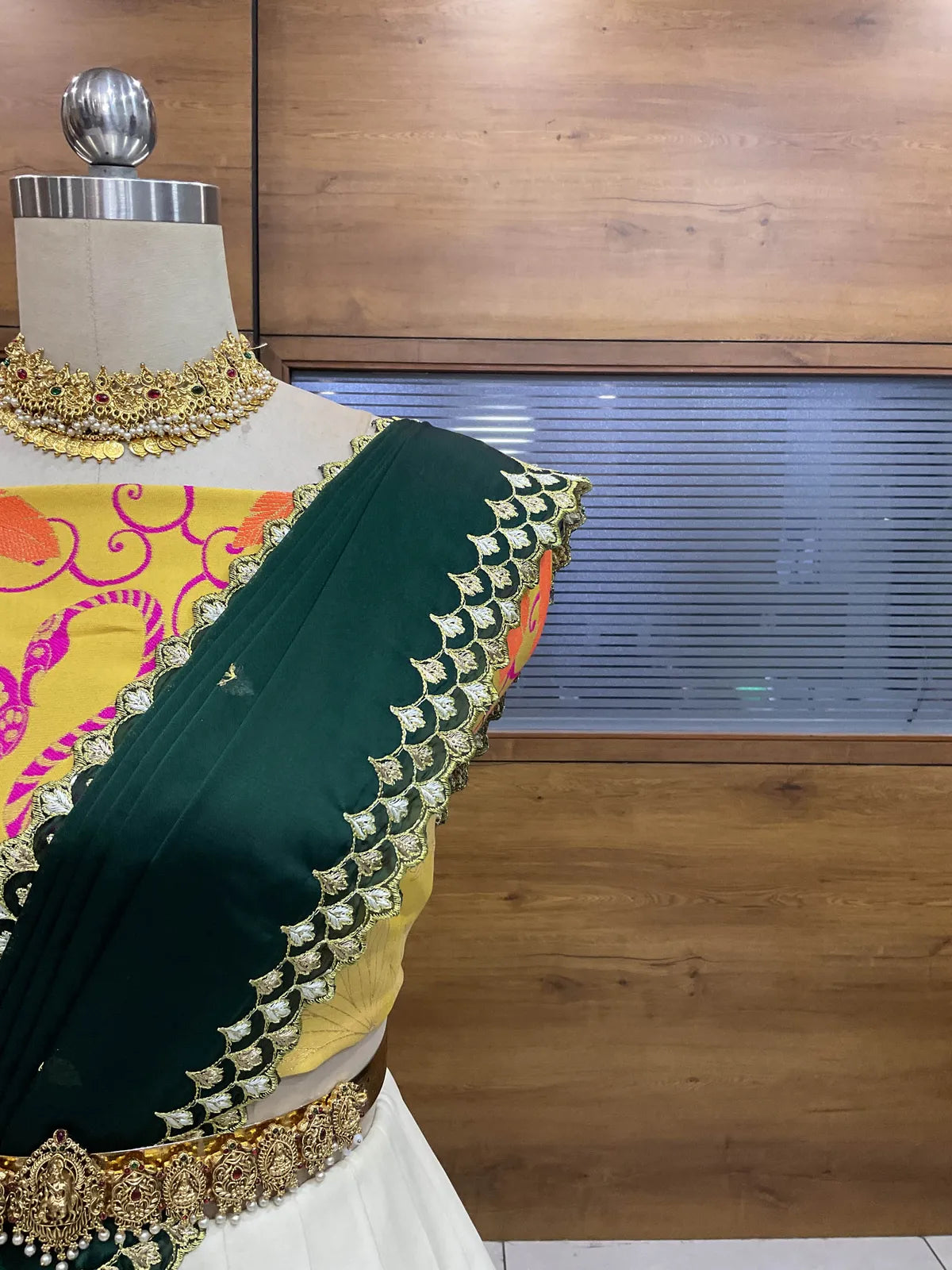 (HansRango) South Indian Festival Traditional Half Saree with Embroidered Blouse & Dupatta