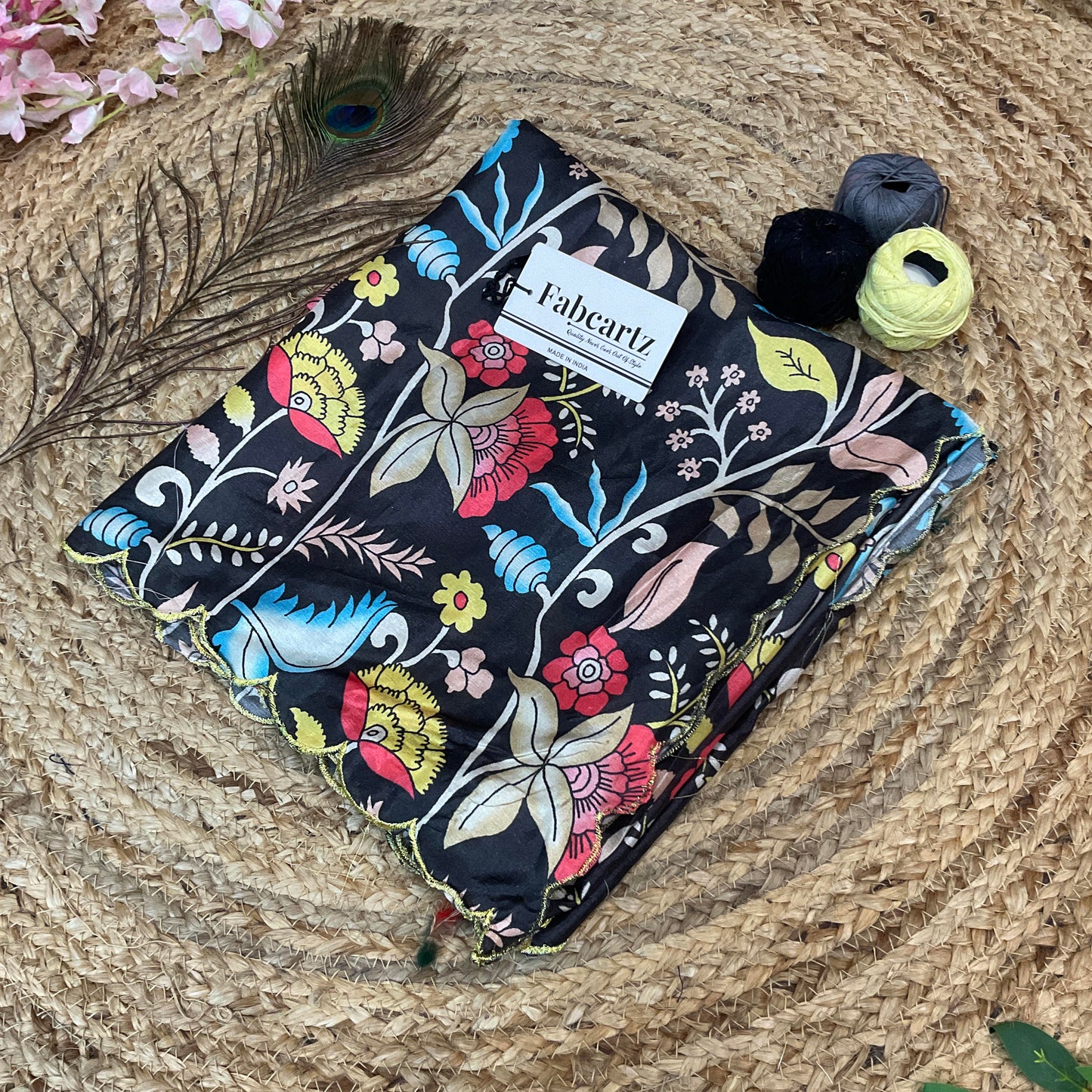 ChhayaDup Beautiful Printed with Cutwork Dola Silk Dupatta for women | Only Dupatta