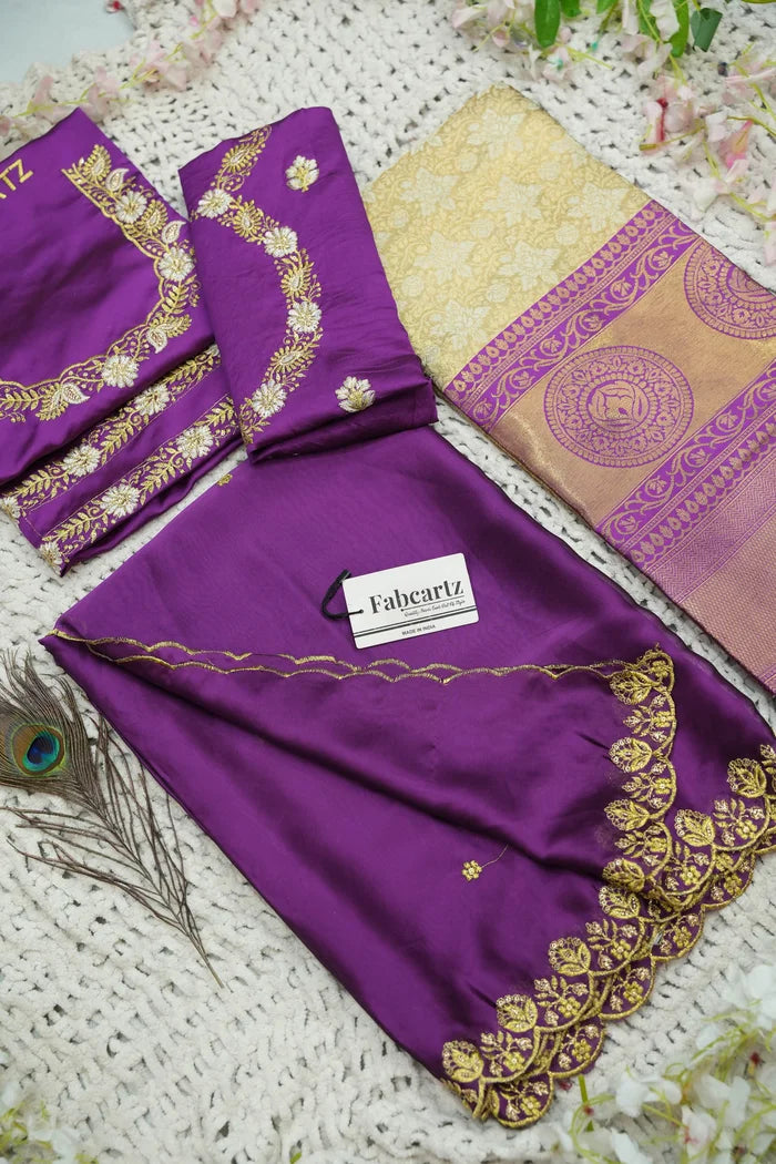 StarWars Women's Woven Design zari work Half Saree with Embroidered Blouse and Dupatta