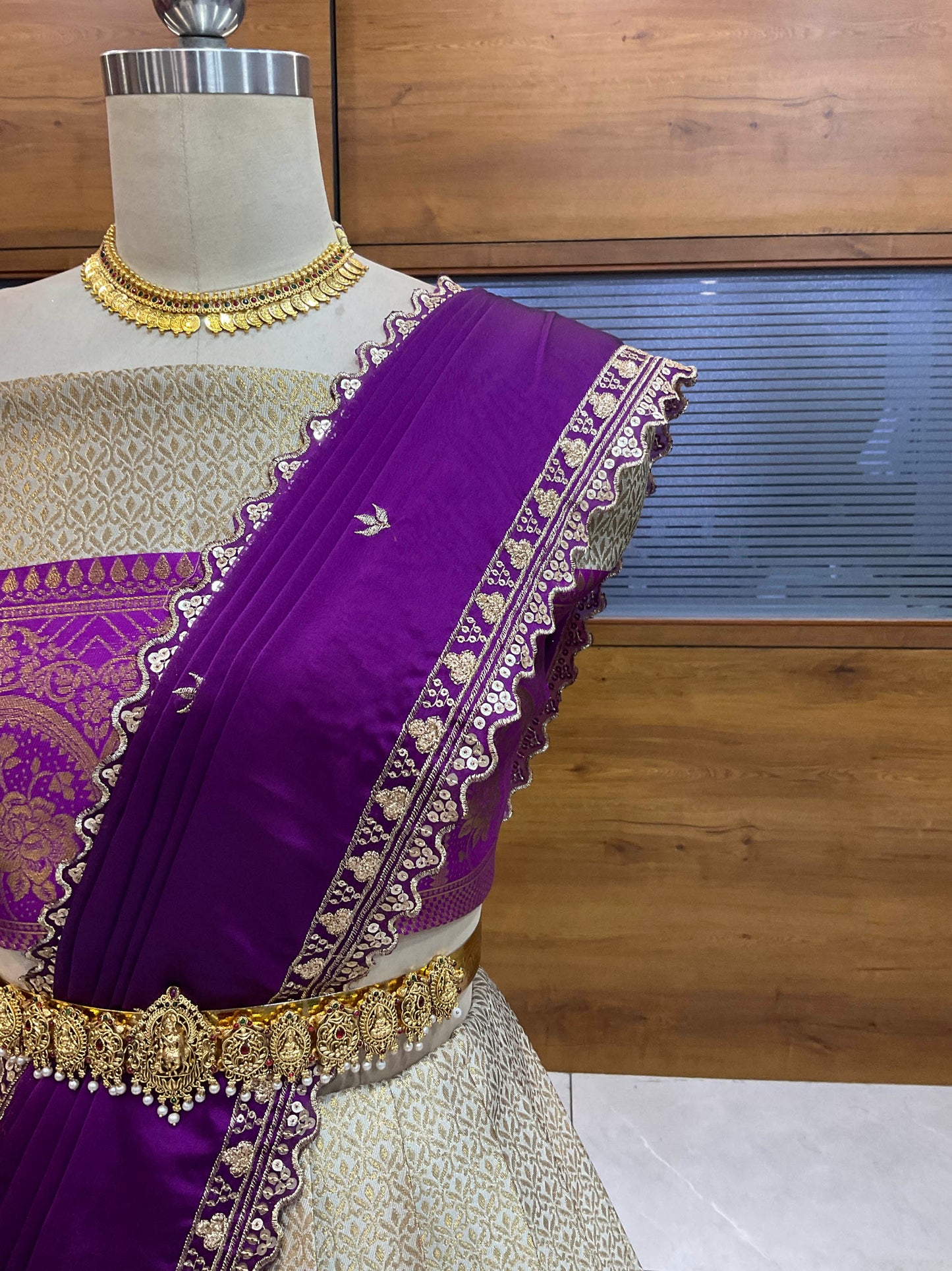 Oye!!Pattu Women's Woven Design zari work Half Saree with Embroidered Blouse and Dupatta