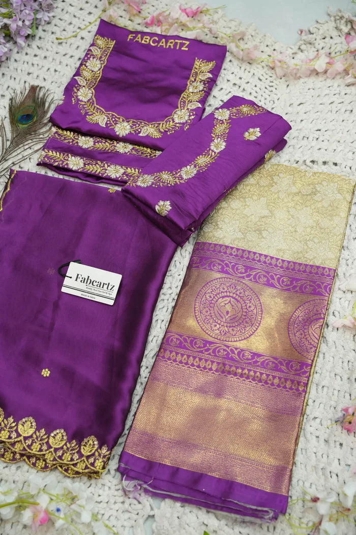 StarWars Women's Woven Design zari work Half Saree with Embroidered Blouse and Dupatta