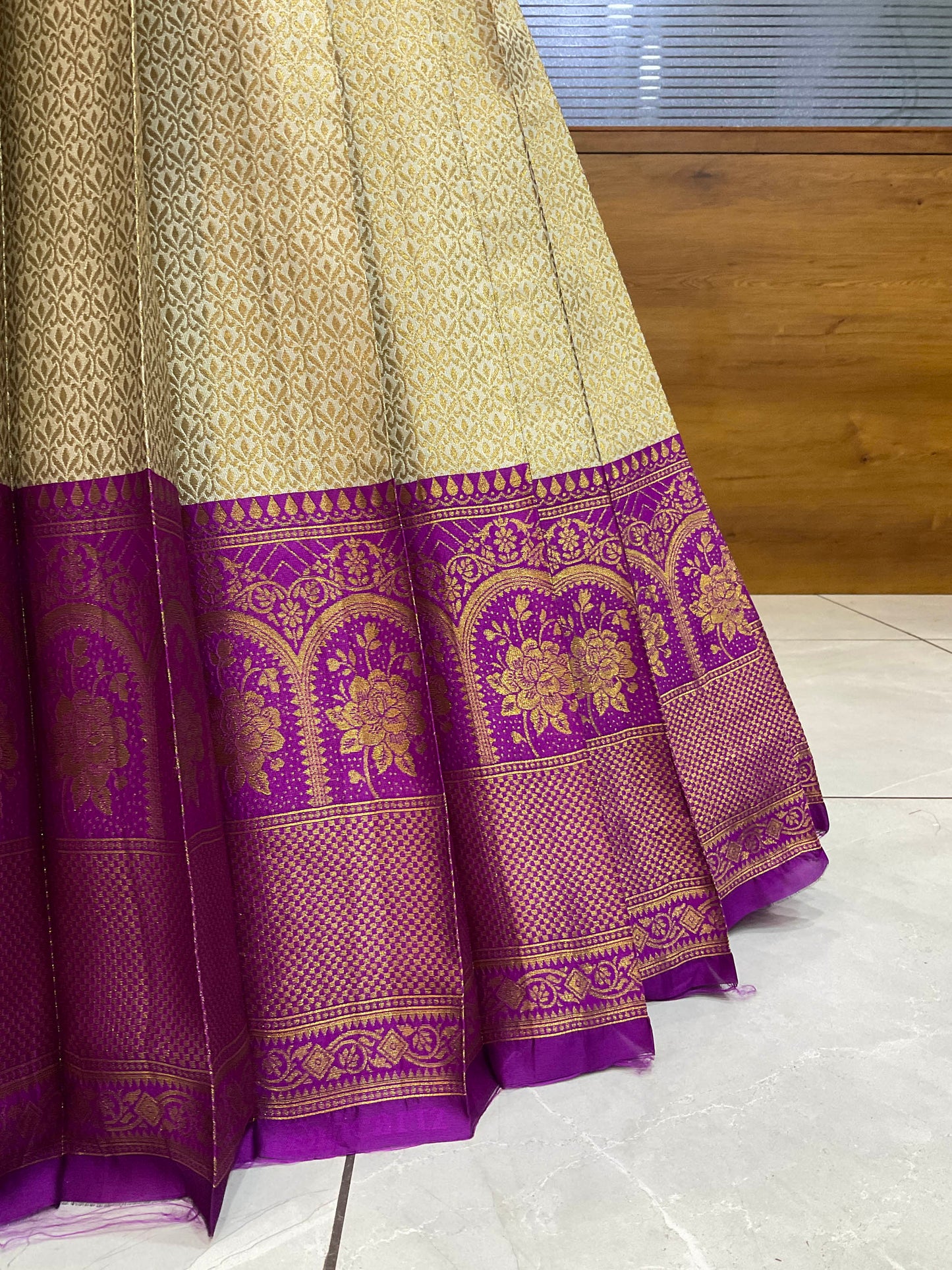 Oye!!Pattu Women's Woven Design zari work Half Saree with Embroidered Blouse and Dupatta