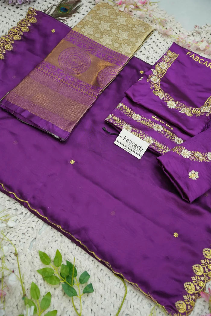 StarWars Women's Woven Design zari work Half Saree with Embroidered Blouse and Dupatta