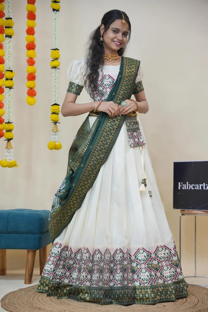 South Indian Festival Traditional Half Saree (GajjaPattu)