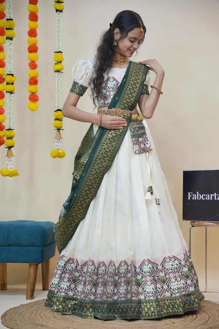 South Indian Festival Traditional Half Saree (GajjaPattu)