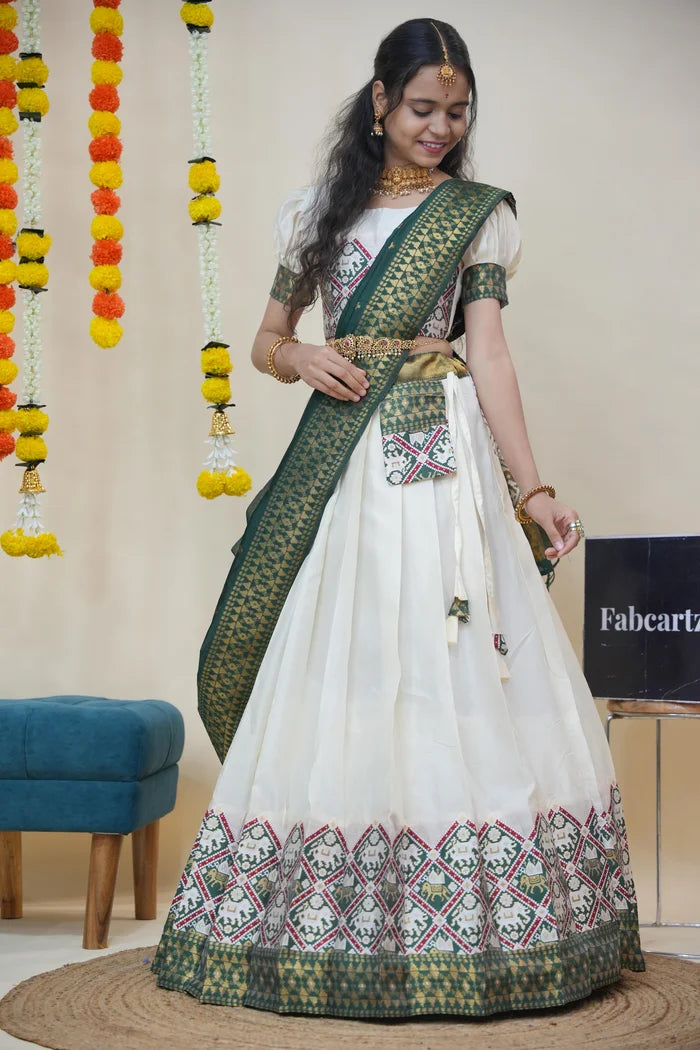 South Indian Festival Traditional Half Saree (GajjaPattu)