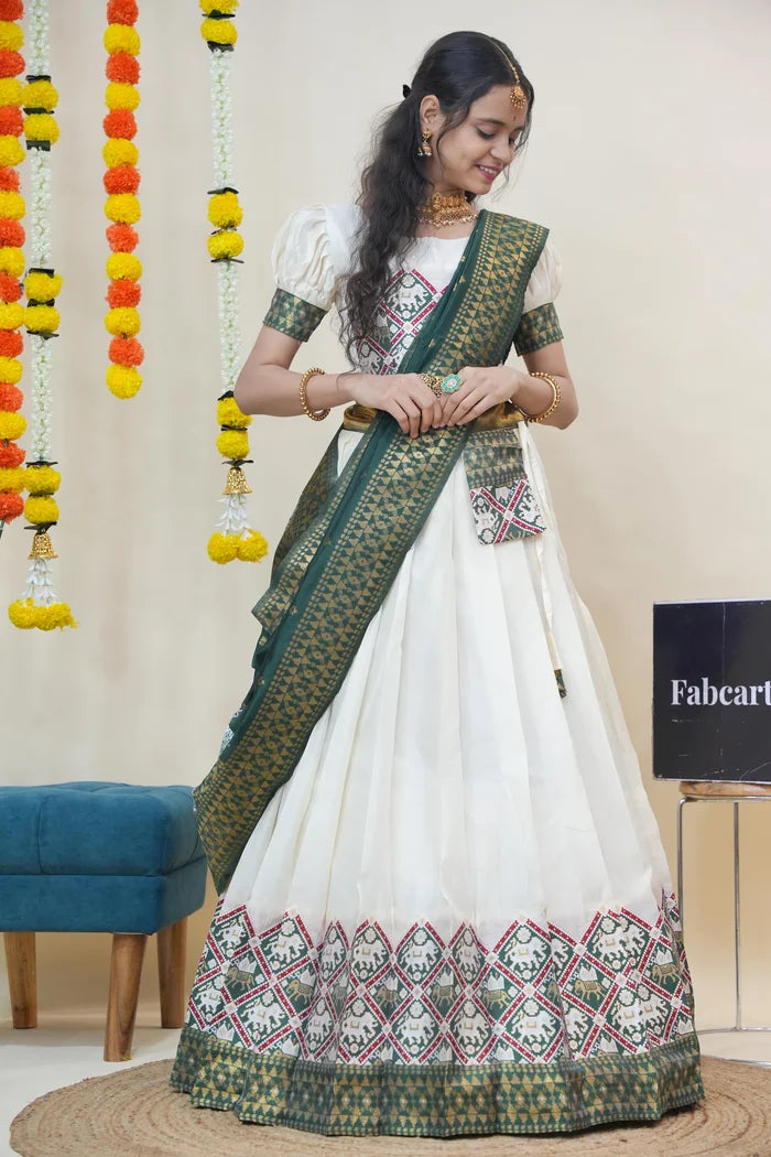 South Indian Festival Traditional Half Saree (GajjaPattu)