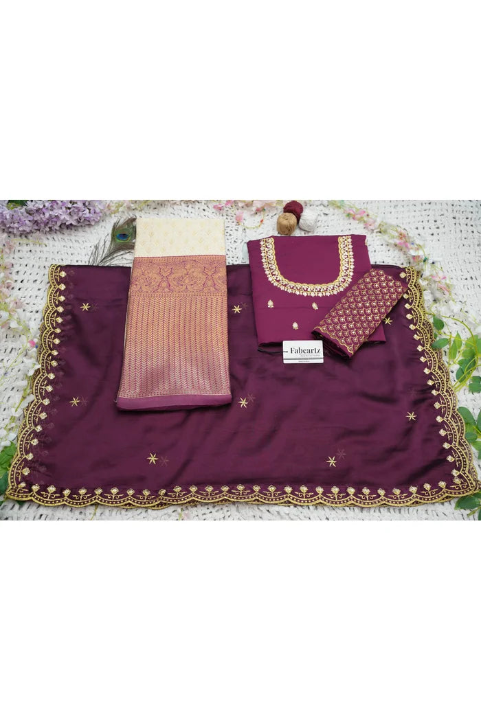 Munjya Women's Woven Design zari work Half Saree with Embroidered Blouse and Dupatta