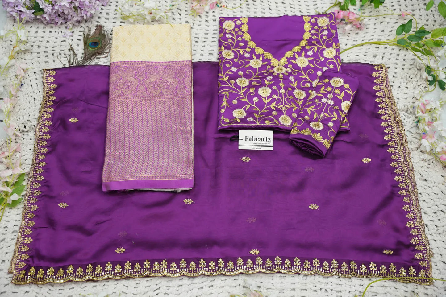 Munjya Women's Woven Design zari work Half Saree with Embroidered Blouse and Dupatta