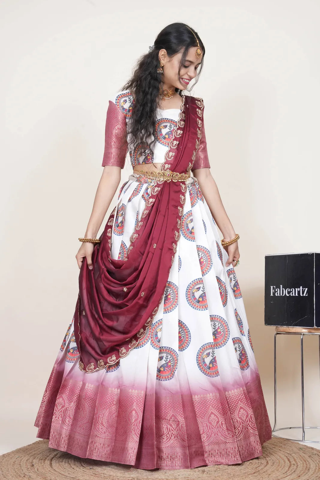 DigitalJacQ South Indian Festival Traditional Half Saree