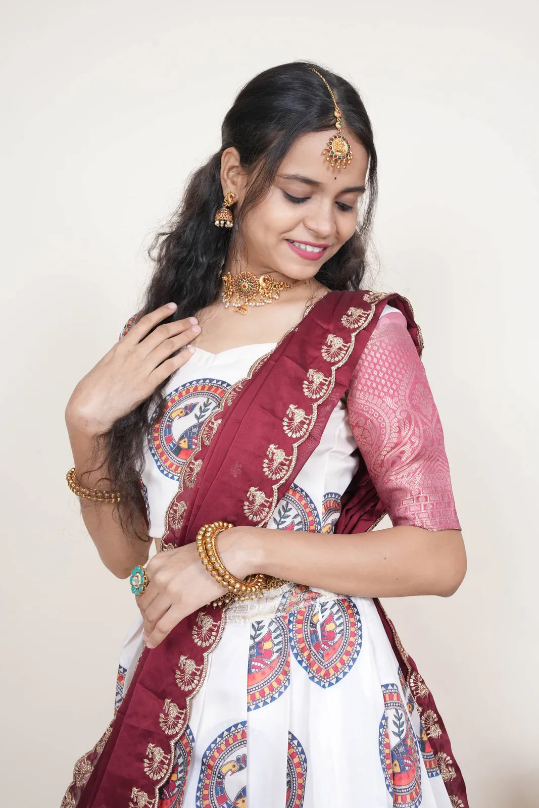 DigitalJacQ South Indian Festival Traditional Half Saree