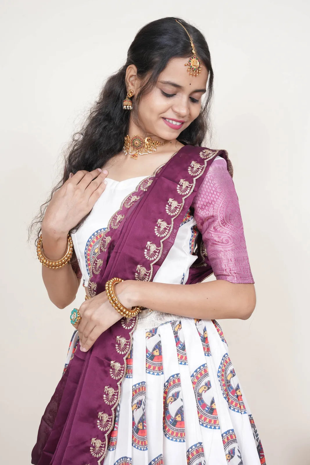 DigitalJacQ South Indian Festival Traditional Half Saree