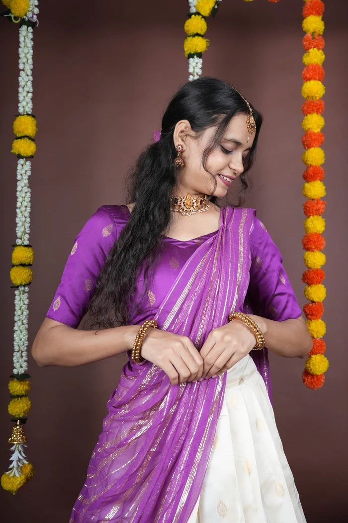 దక్షిణ భారత పండుగ సాంప్రదాయ హాఫ్ చీర (MYR)