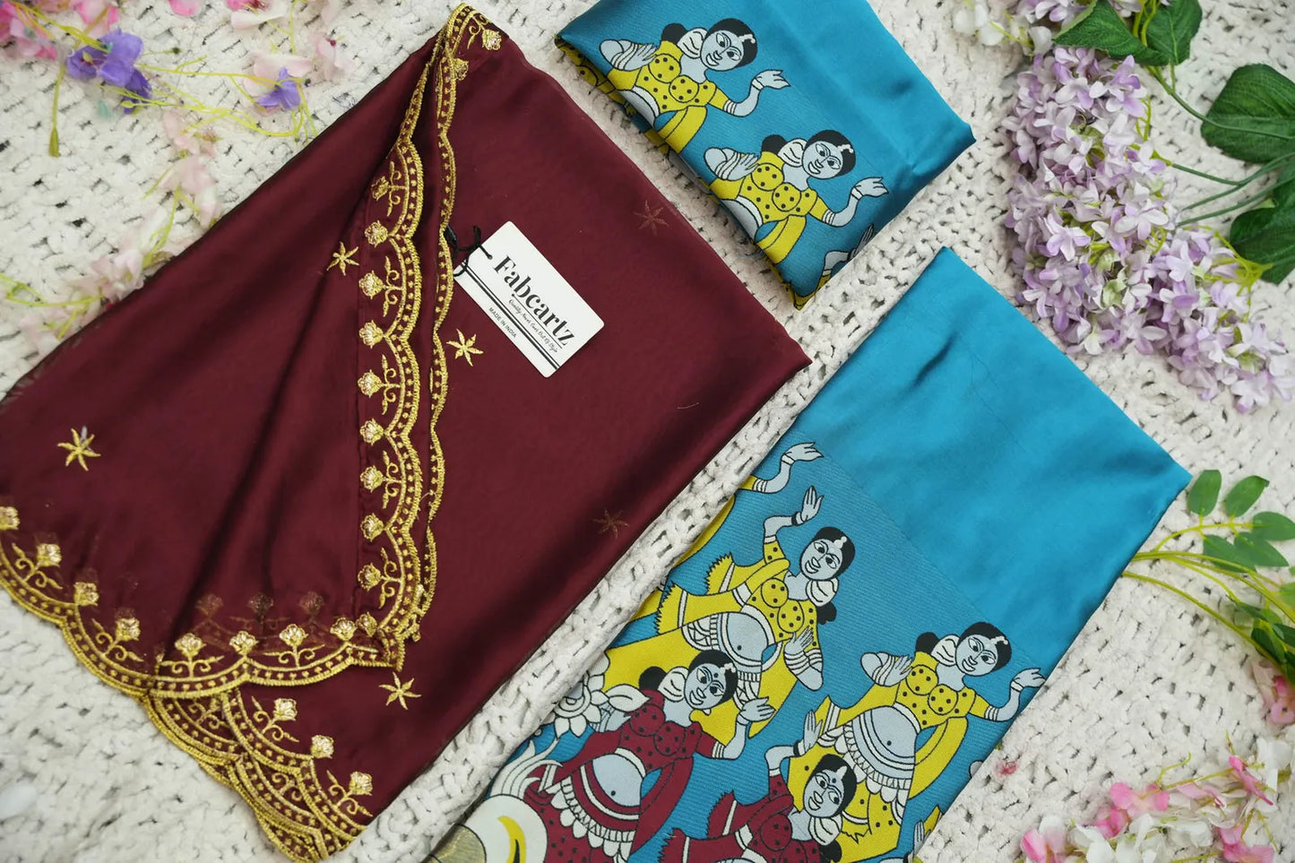 (Putrika) South Indian Festival Traditional Half Saree with Embroidered Blouse & Dupatta
