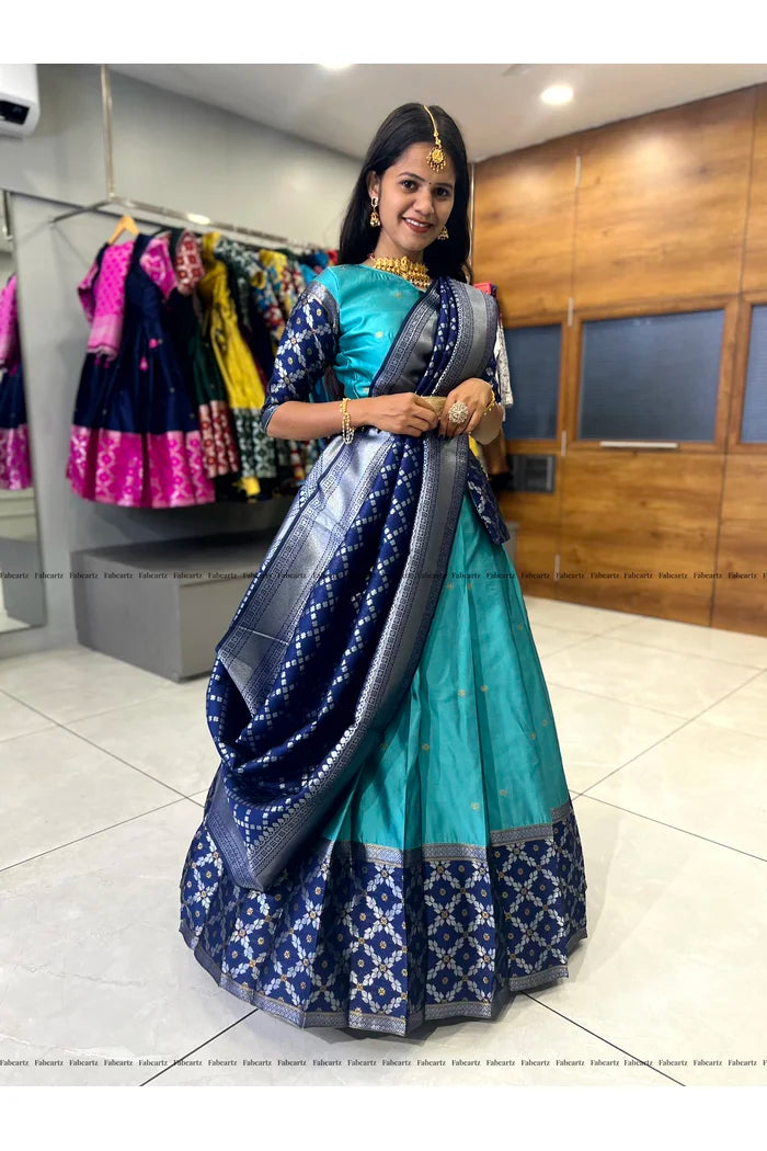 JanjalPAttu South Indian Festival Traditional Half Saree