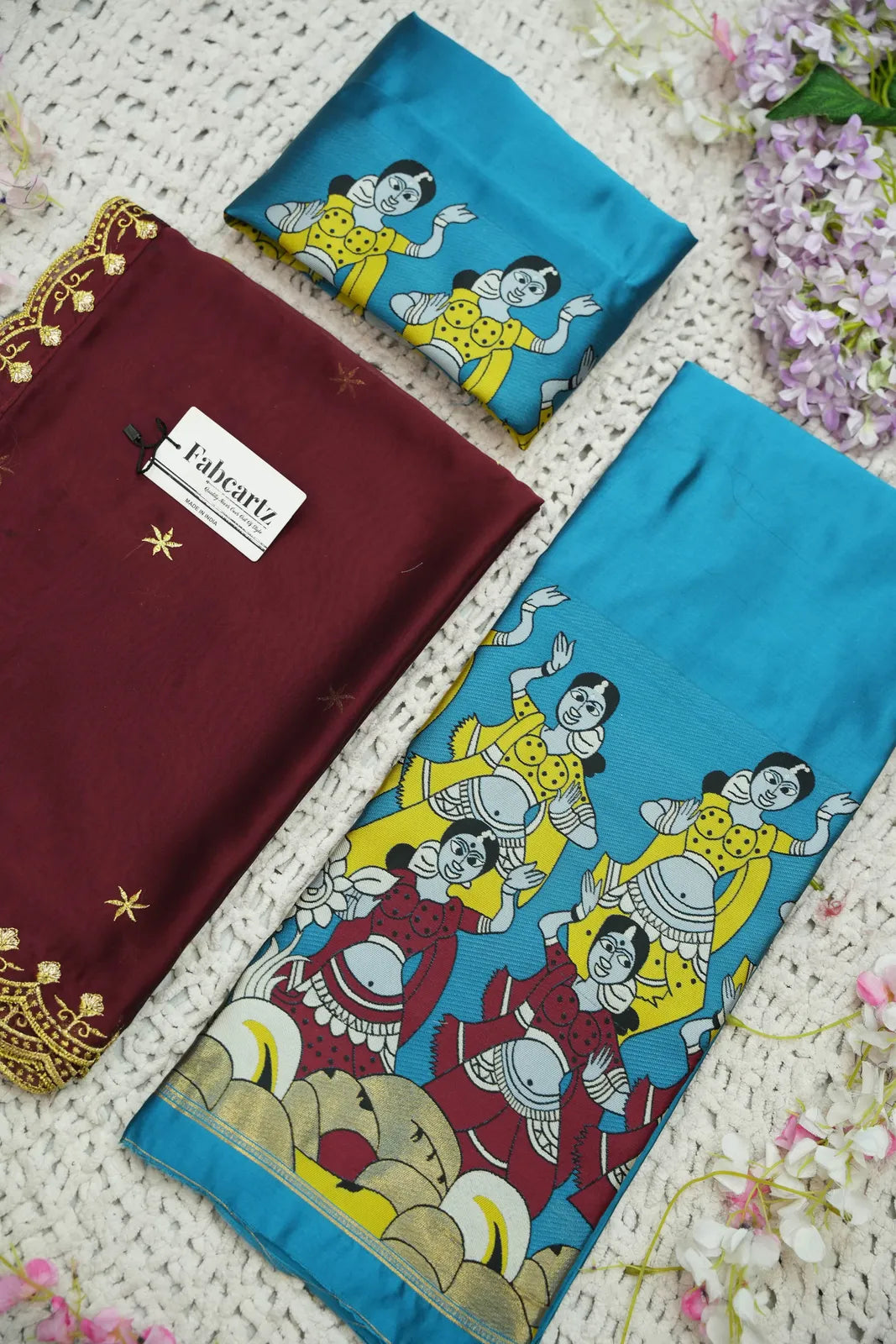 (Putrika) South Indian Festival Traditional Half Saree with Embroidered Blouse & Dupatta