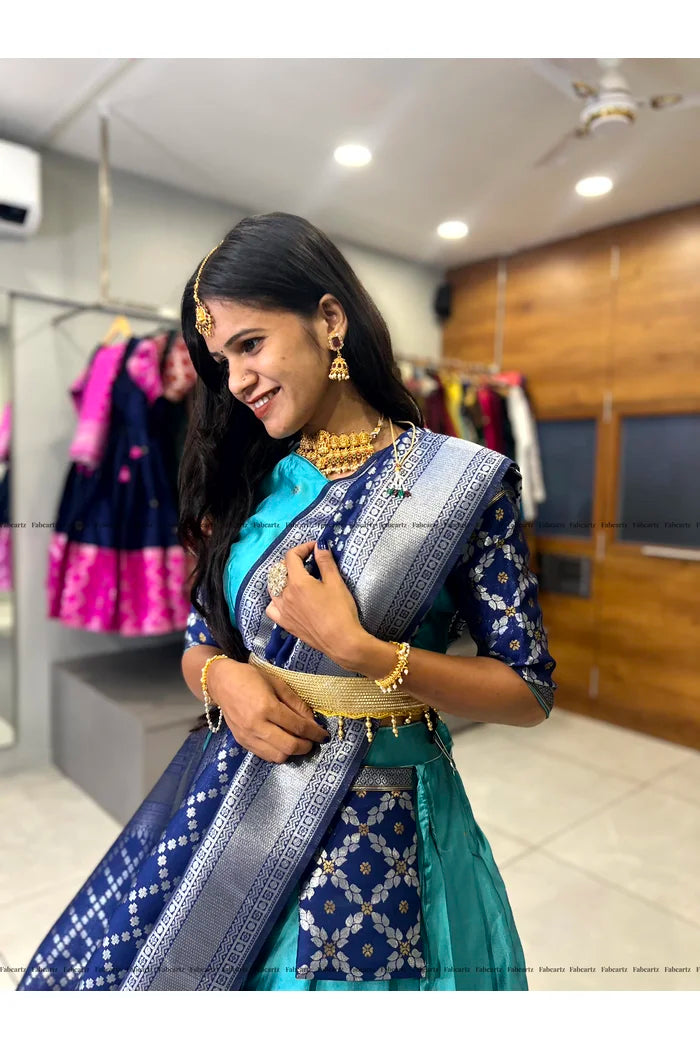 JanjalPAttu South Indian Festival Traditional Half Saree