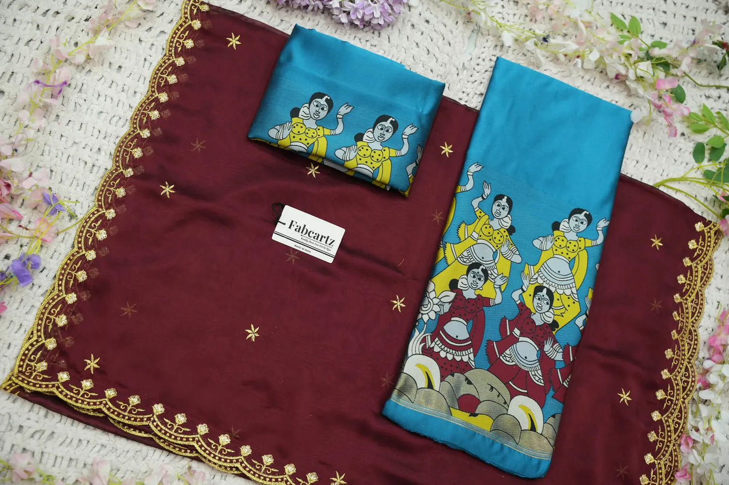 (Putrika) South Indian Festival Traditional Half Saree with Embroidered Blouse & Dupatta