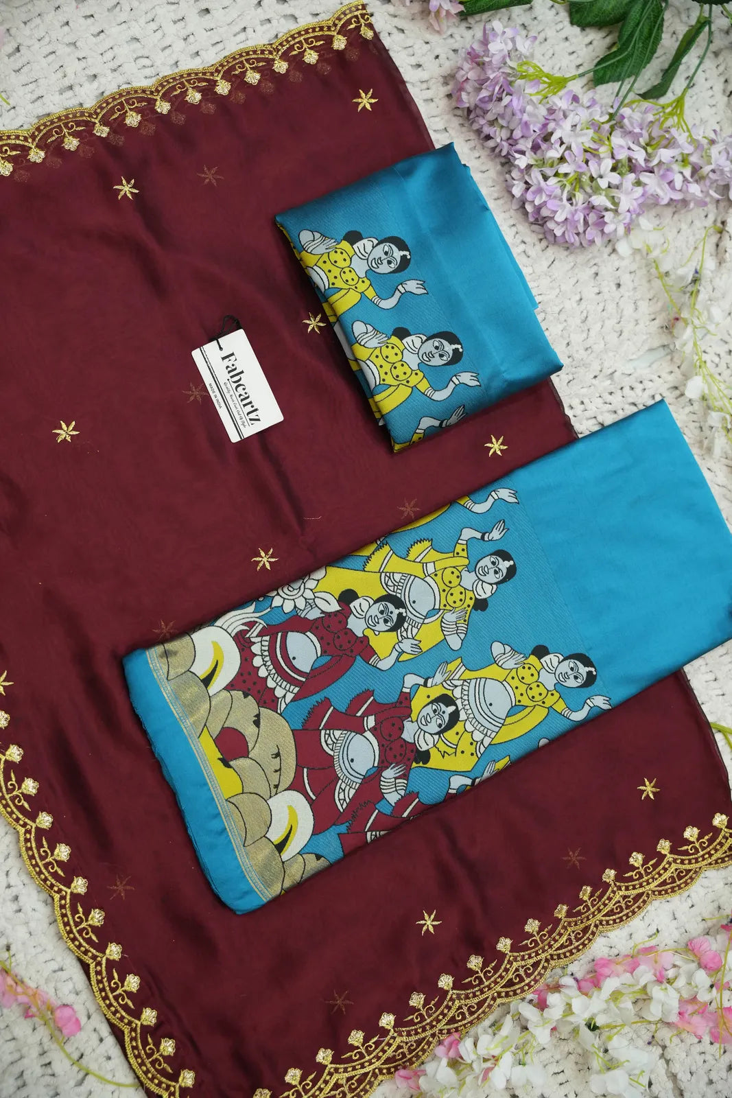 (Putrika) South Indian Festival Traditional Half Saree with Embroidered Blouse & Dupatta