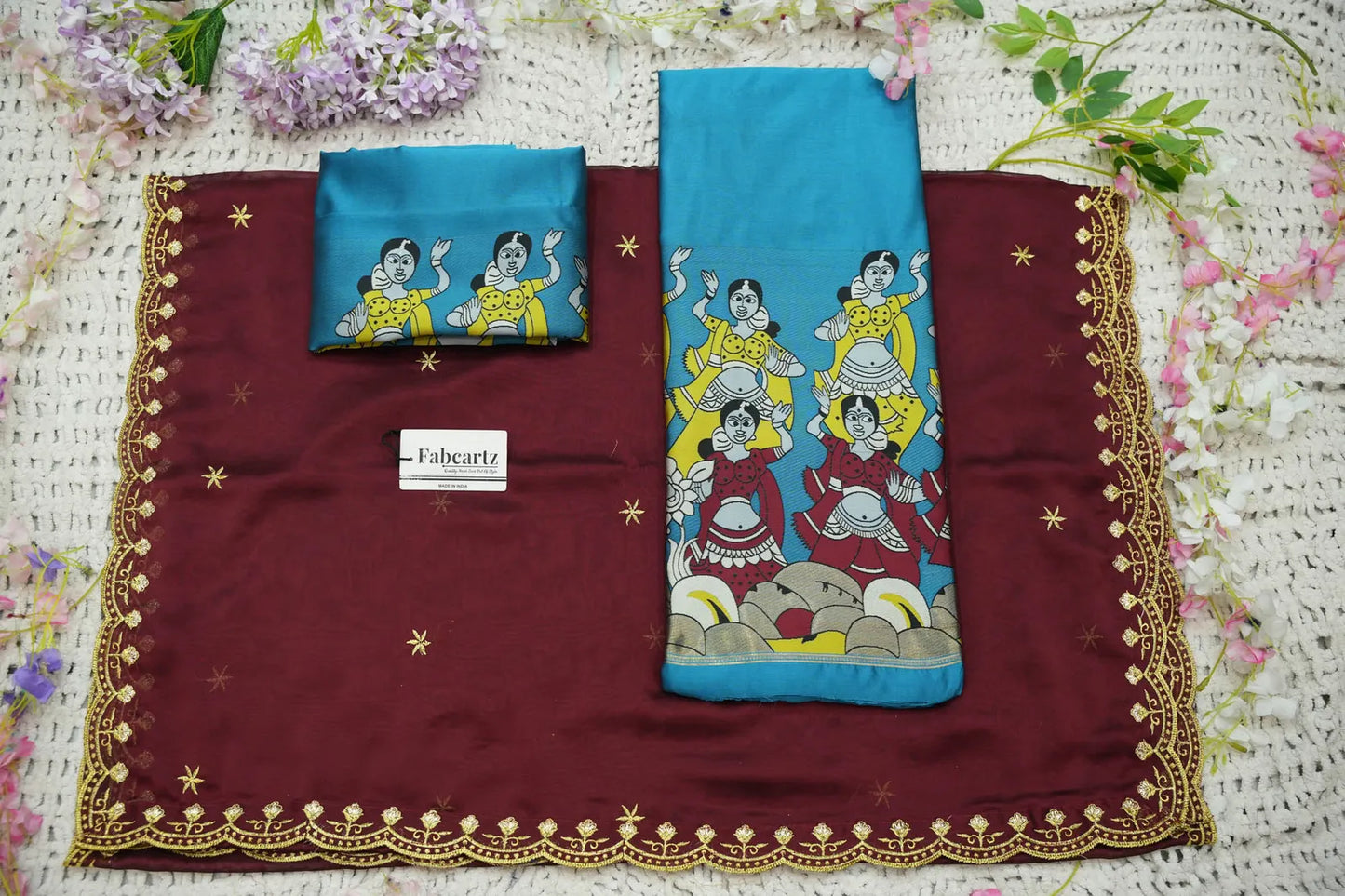 (Putrika) South Indian Festival Traditional Half Saree with Embroidered Blouse & Dupatta