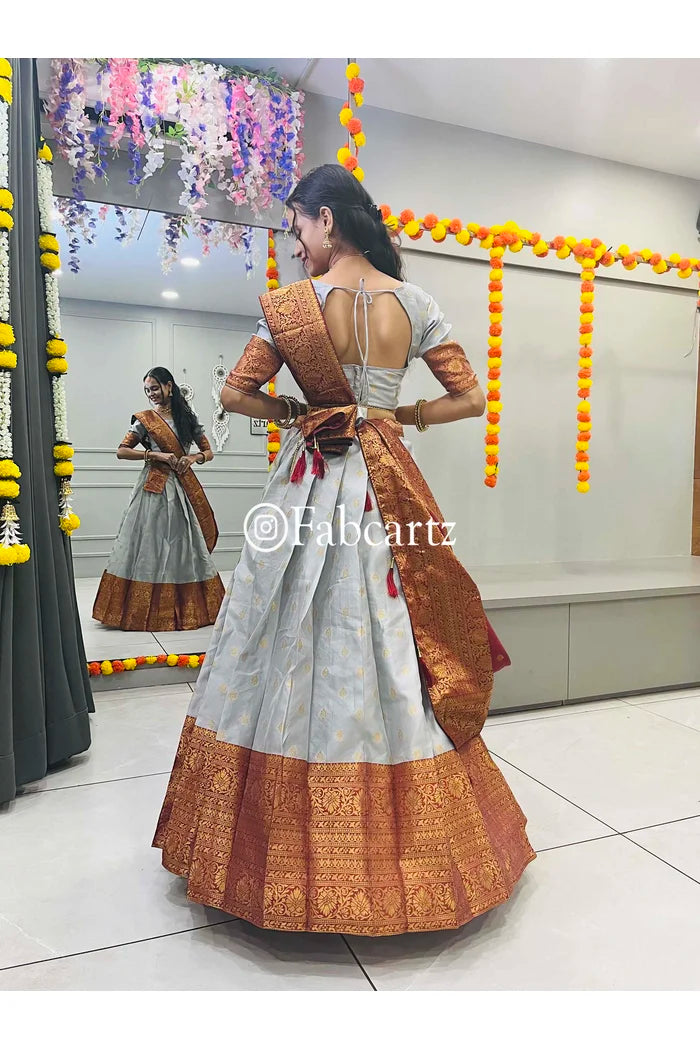WaanmayiButtaCutting South Indian Festival Traditional Half Saree