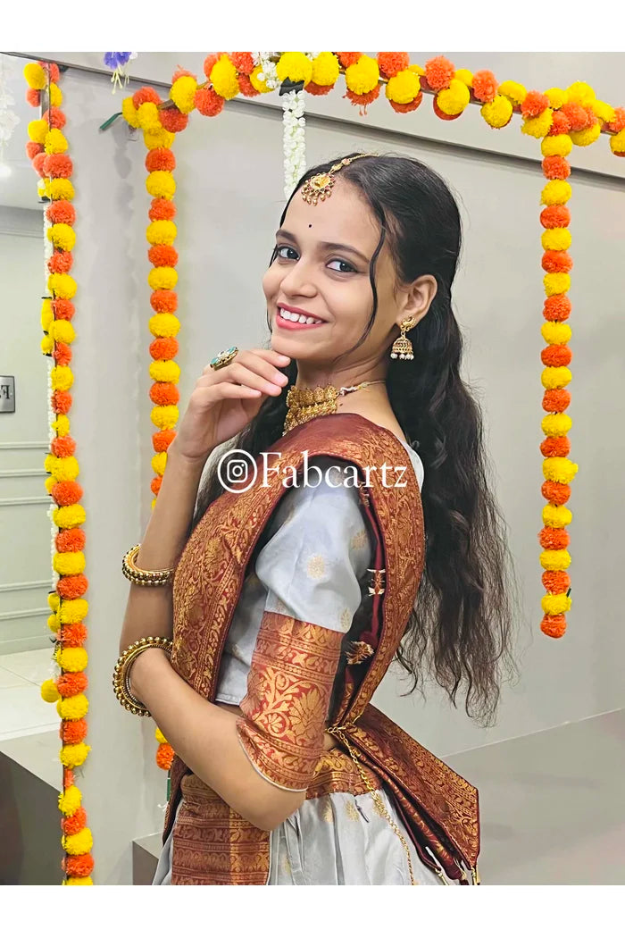 WaanmayiButtaCutting South Indian Festival Traditional Half Saree