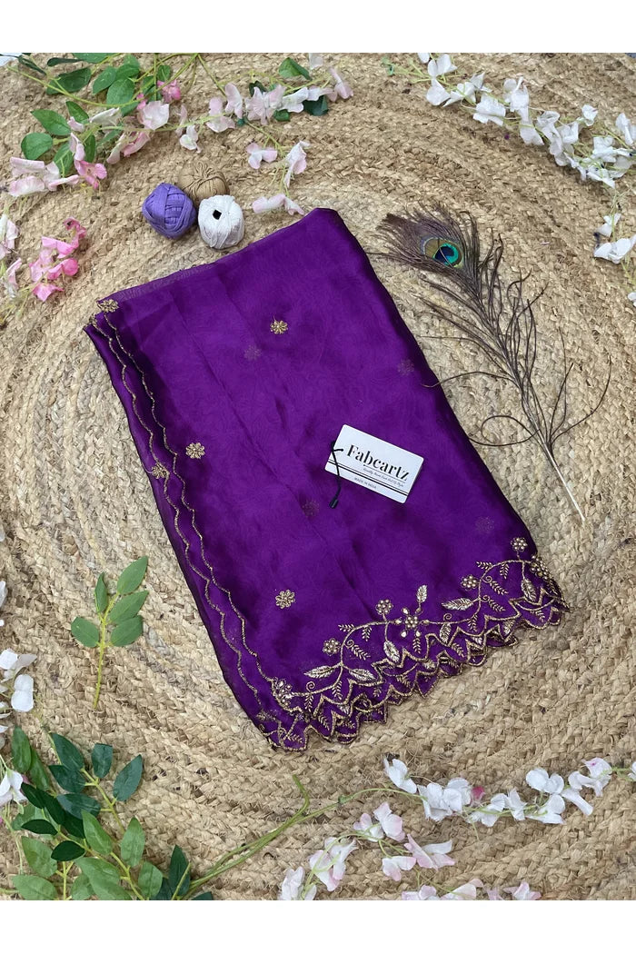 RangoliDup Beautiful Embroidery & Beads work Rangoli Dupatta for women | Only Dupatta