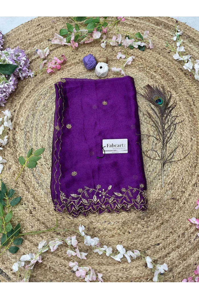 RangoliDup Beautiful Embroidery & Beads work Rangoli Dupatta for women | Only Dupatta