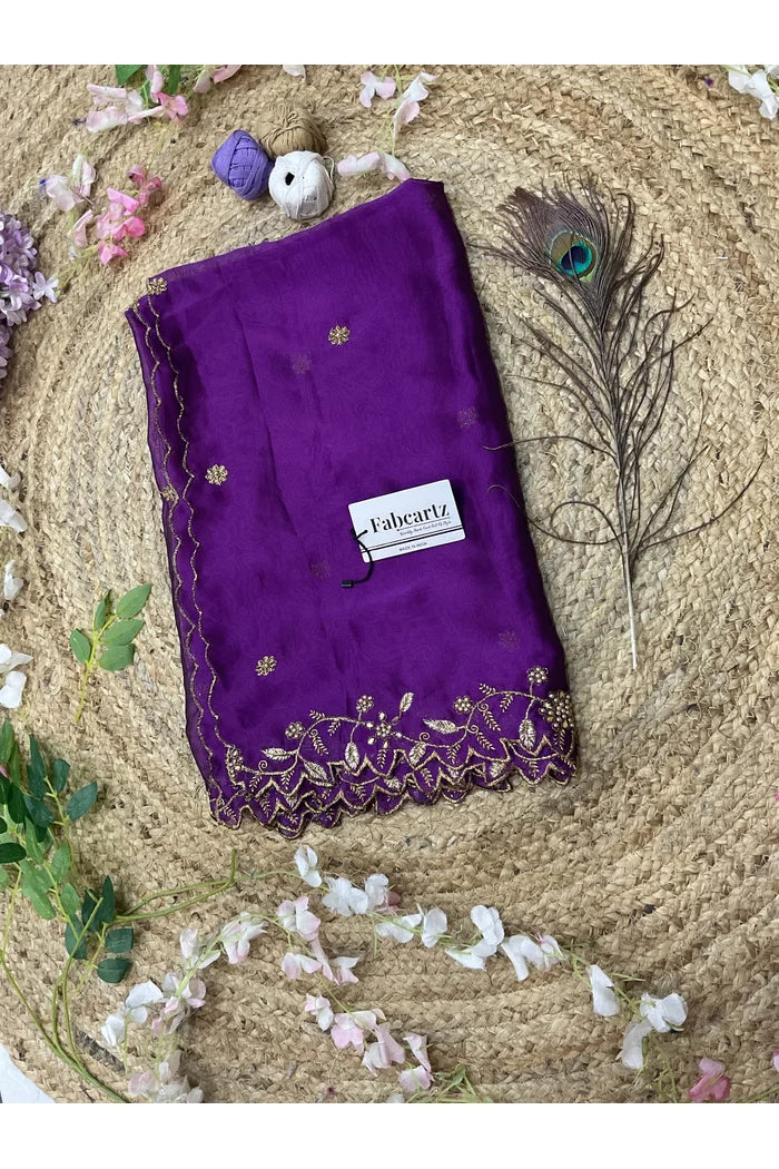 RangoliDup Beautiful Embroidery & Beads work Rangoli Dupatta for women | Only Dupatta